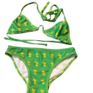 Swim Suit Green & Gold C logo